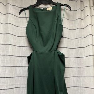 Lina brand forest green cut out dress size M NWT